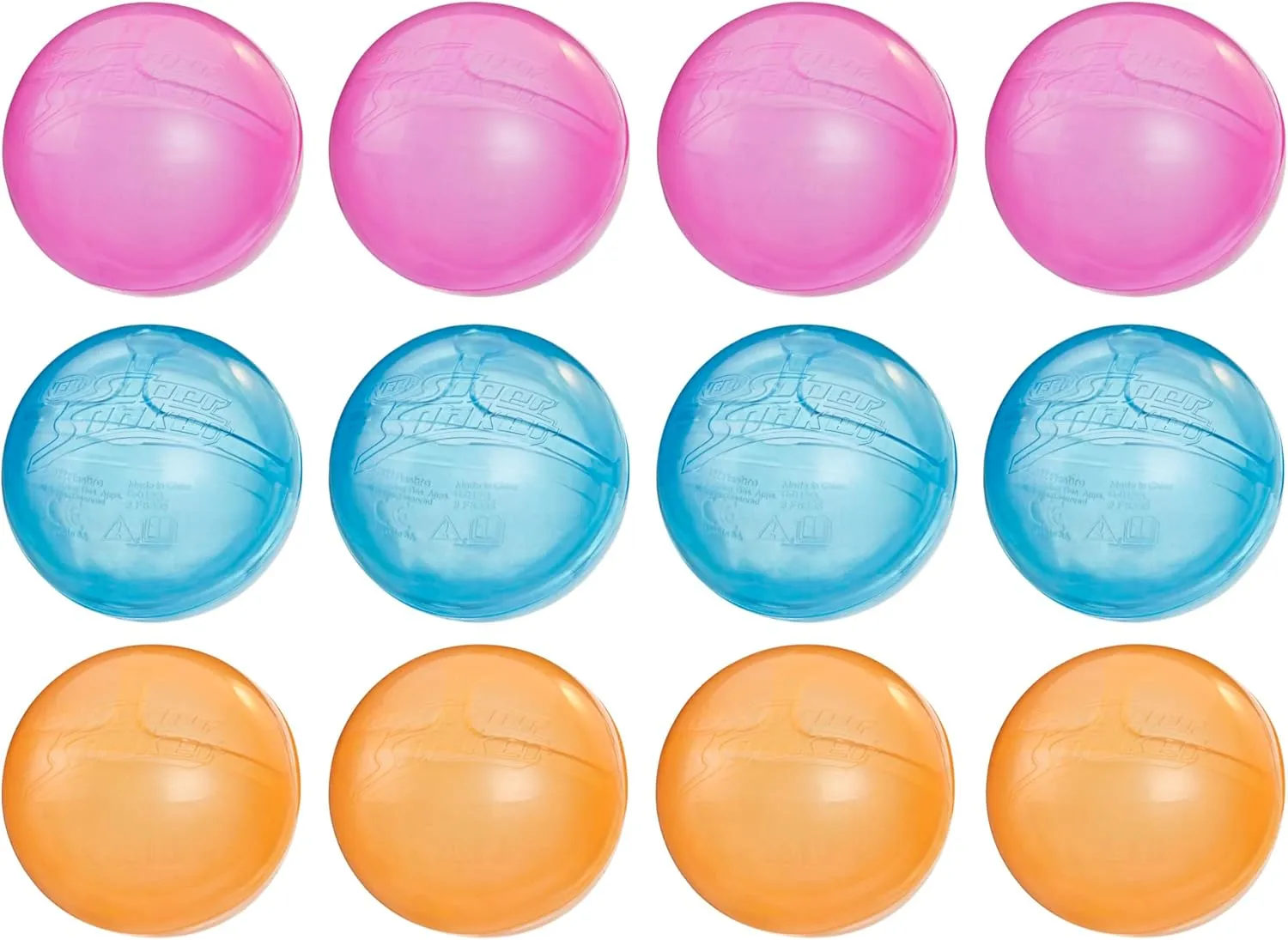 NERF Super Soaker Hydro Balls Party 12-Pack, Reusable Water Balloons, Water-Filled Balls Burst on Impact, Fast Refill, Outdoor Toy for Kids Ages 6 & Up