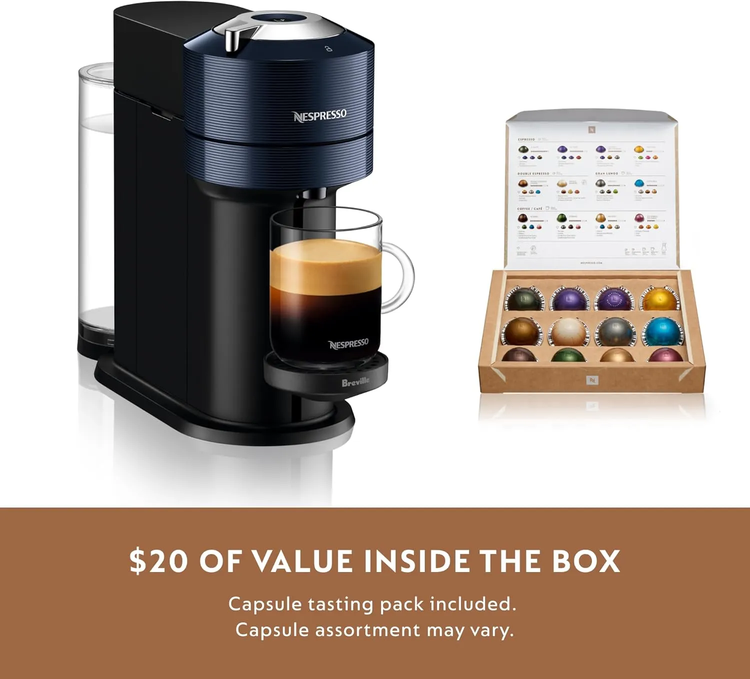Nespresso Vertuo Next Coffee and Espresso Maker by Breville, Navy