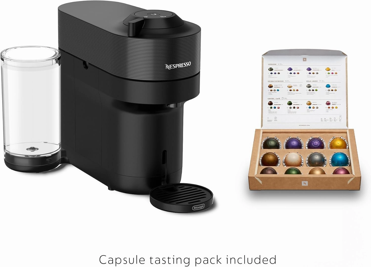 Nespresso Vertuo Pop  Coffee and Espresso Machine by De'Longhi, Liquorice Black