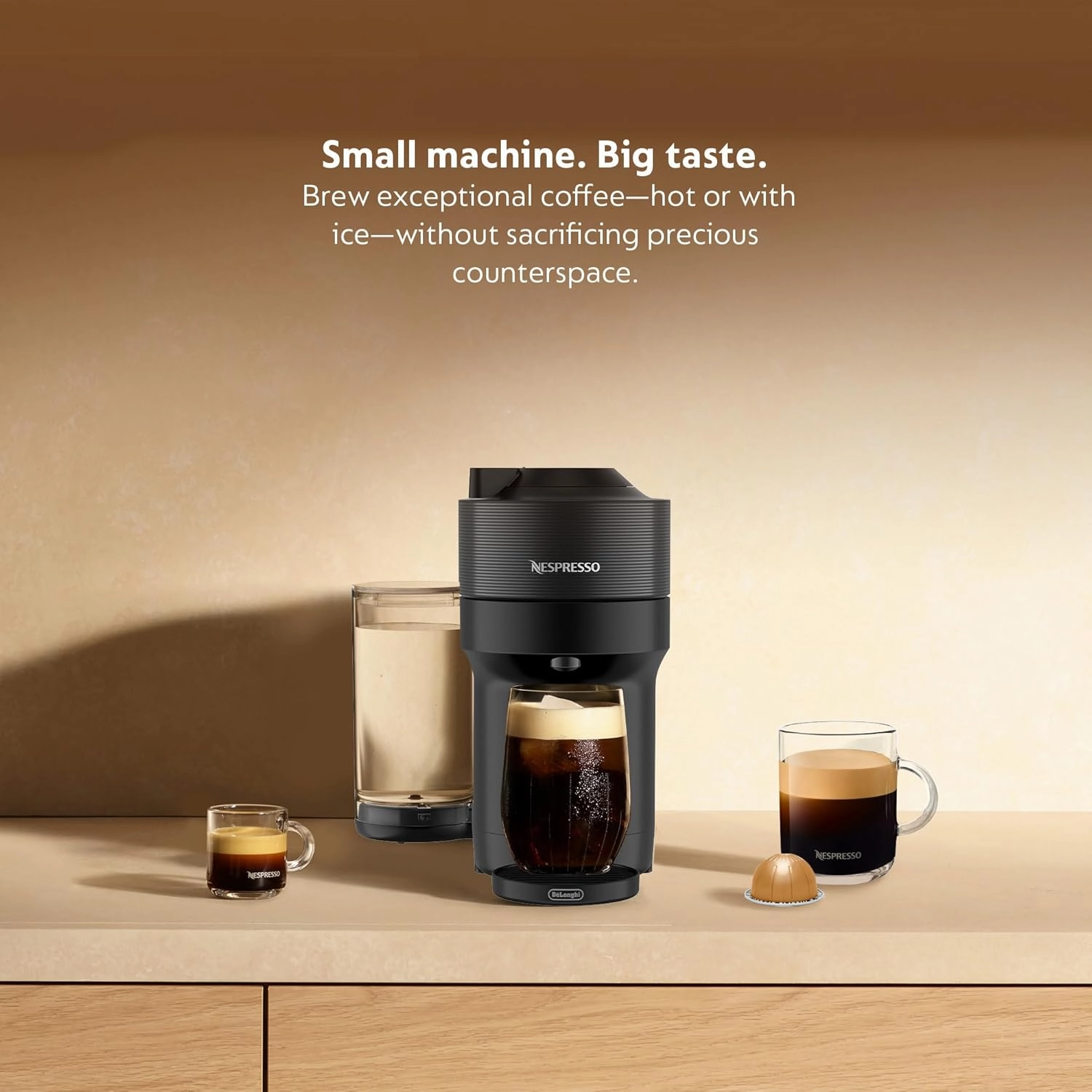 Nespresso Vertuo Pop  Coffee and Espresso Machine by De'Longhi, Liquorice Black