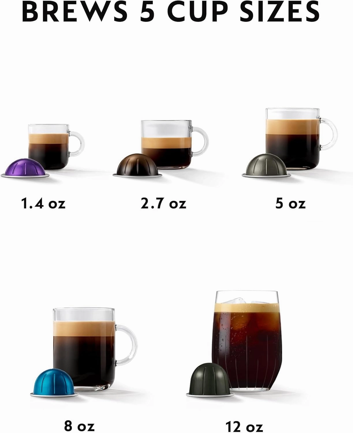 Nespresso Vertuo Pop  Coffee and Espresso Machine by De'Longhi, Liquorice Black