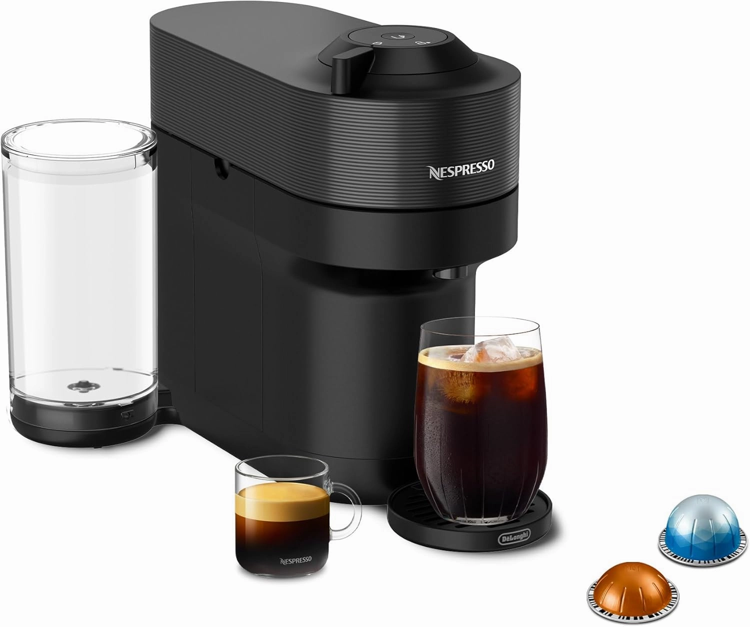 Nespresso Vertuo Pop  Coffee and Espresso Machine by De'Longhi, Liquorice Black