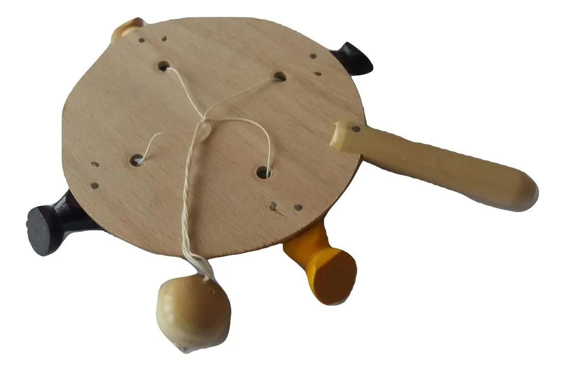 New wooden chicken pecking toy hen eating seeds handmade lathed toy (Green)