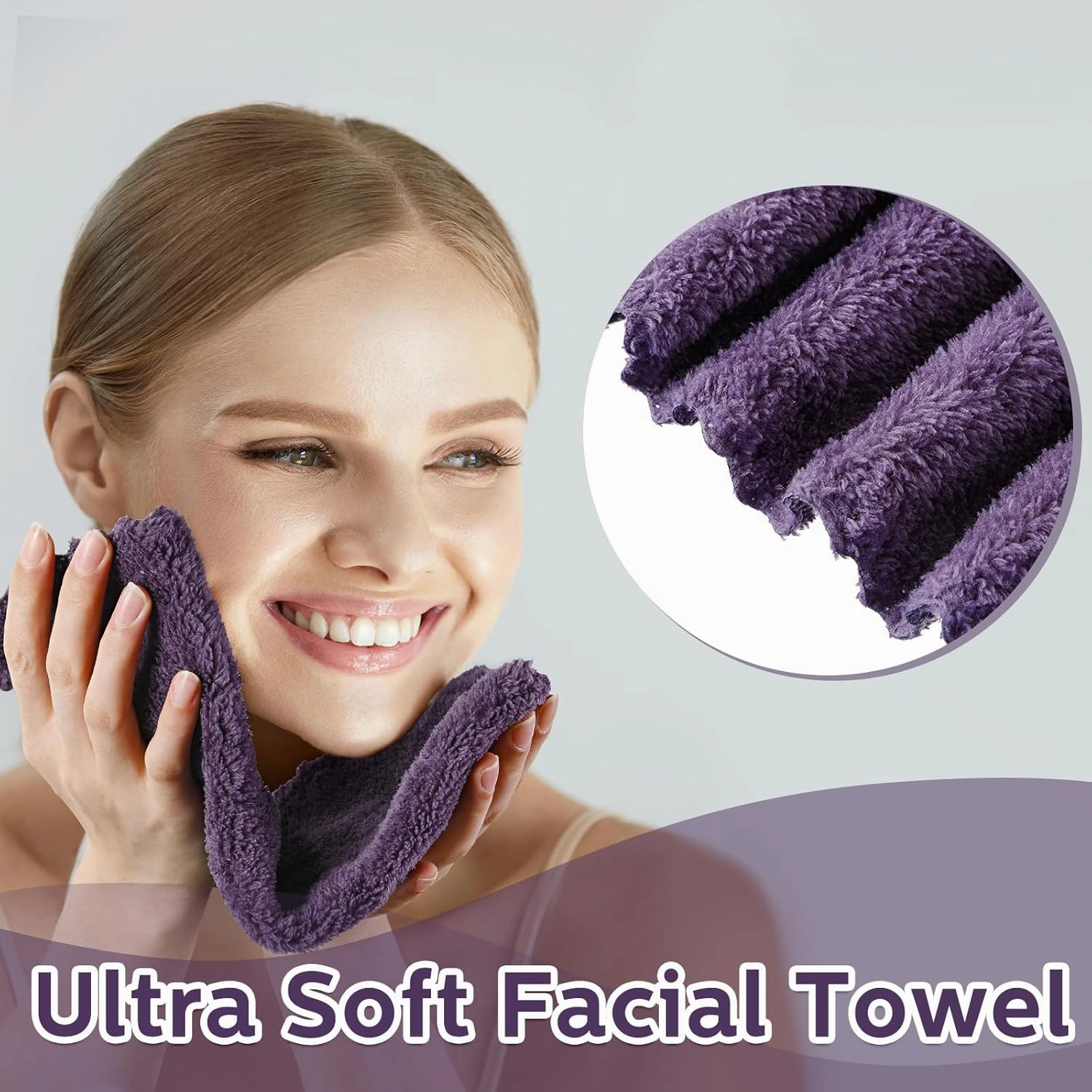 Newwiee 100 Pcs Washcloths Bulk Quick Drying Bathroom Wash Clothes 12 x 12 Inch Face Towels Microfiber Soft Hand Towel for Your Body Spa Fingertip(Dark Purple)