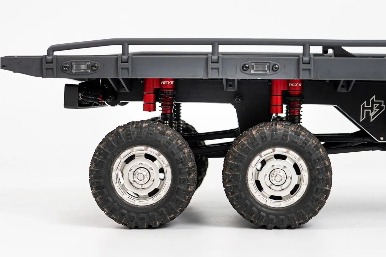 Nexx Racing Long Reservoir Shocks 59mm (6pcs) for Hobby Plus 1/18 ARKTOS 6X6 - Remote Control Car, RC Cars, RC Crawler 1/18 6WD Nexx Racing Upgrade Parts (HELIDIRECT) (RED)