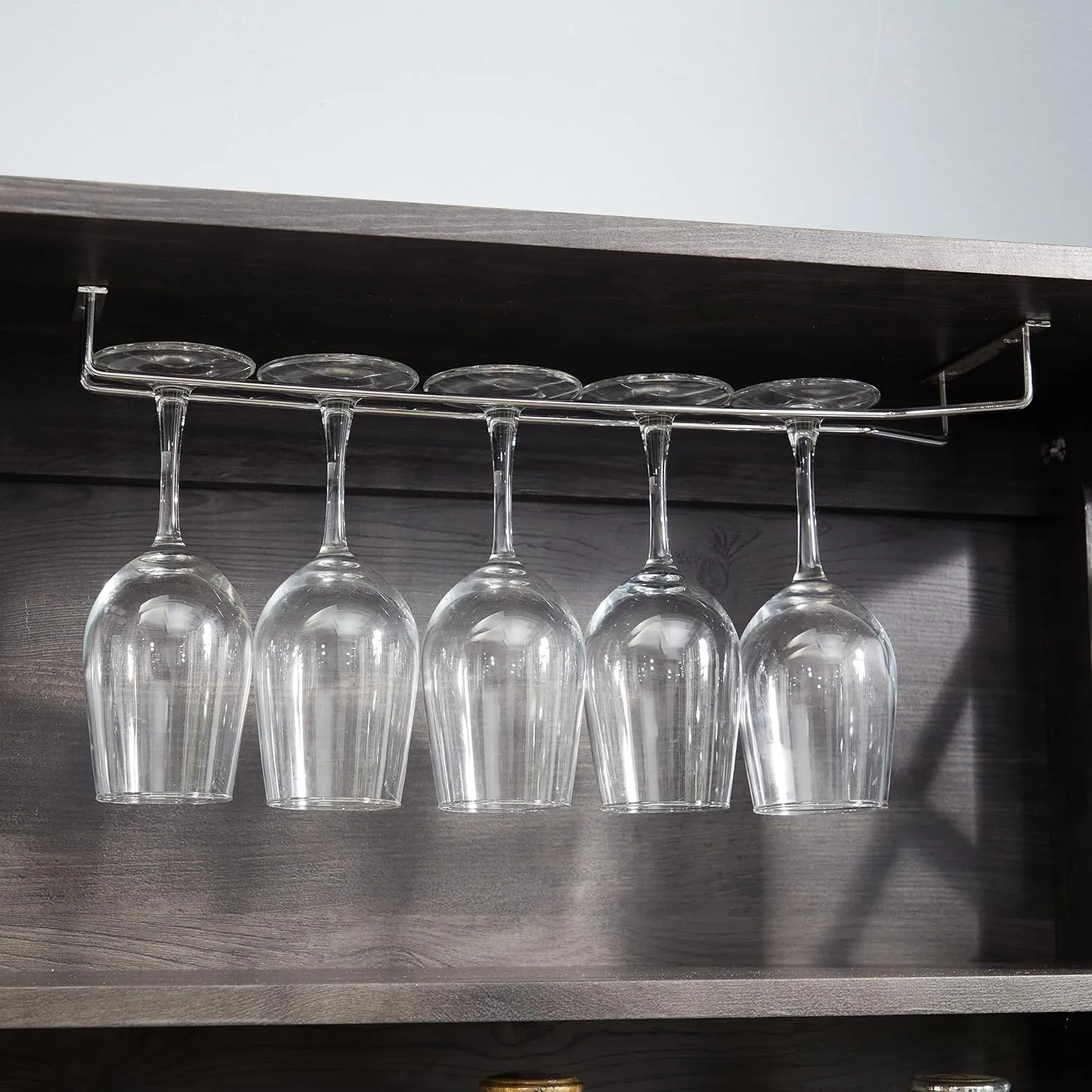 NicBex Modern Pantry Cabinet Coffee Bar Cabinet Kitchen Cabinet with Microwave Stand Metal Frame Side Home Source Bar Cabinet Cabinet and Hollow Out Barn Design Wood Cabinet, Charcoal Gray