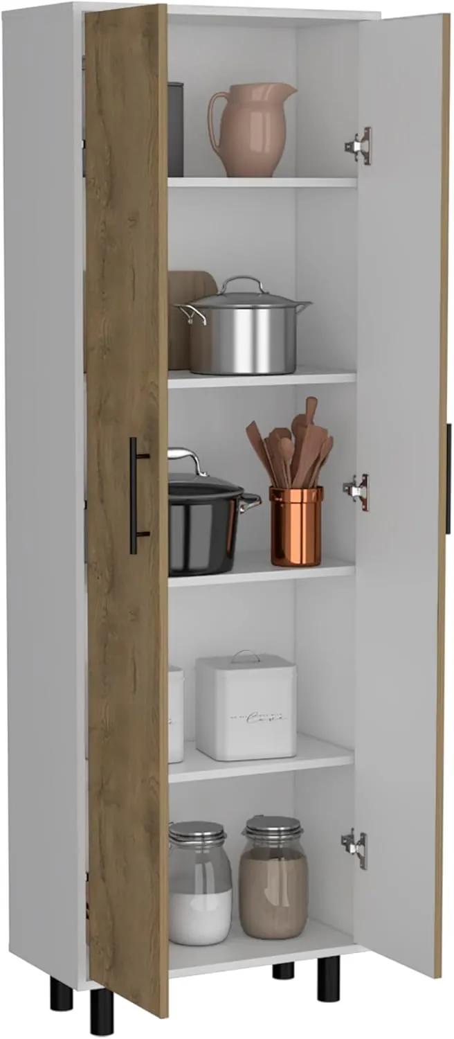 NicBex Modern Storage Cabinet Freestanding Kitchen Pantry Cabinet Multi Storage Manacor with 5 Shelves Large Storage Space for Kitchen, Dining Room, Living Room, Beige, Richard-SSB-00028-LWJ