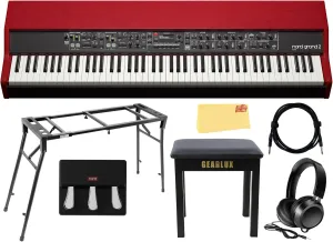 Nord Grand 2 88-Key Stage Piano Bundle with Nord Triple Pedal 2, Adjustable Stand, Bench, Headphones, Instrument Cable, and Austin Bazaar Polishing Cloth