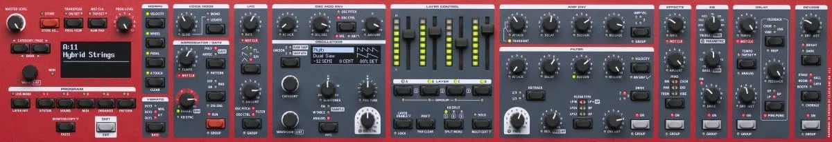 Nord Wave 2 61-Key Performance Synthesizer Bundle with Adjustable Stand, Bench, Sustain Pedal, Headphones, Instrument Cable, and Austin Bazaar Polishing Cloth