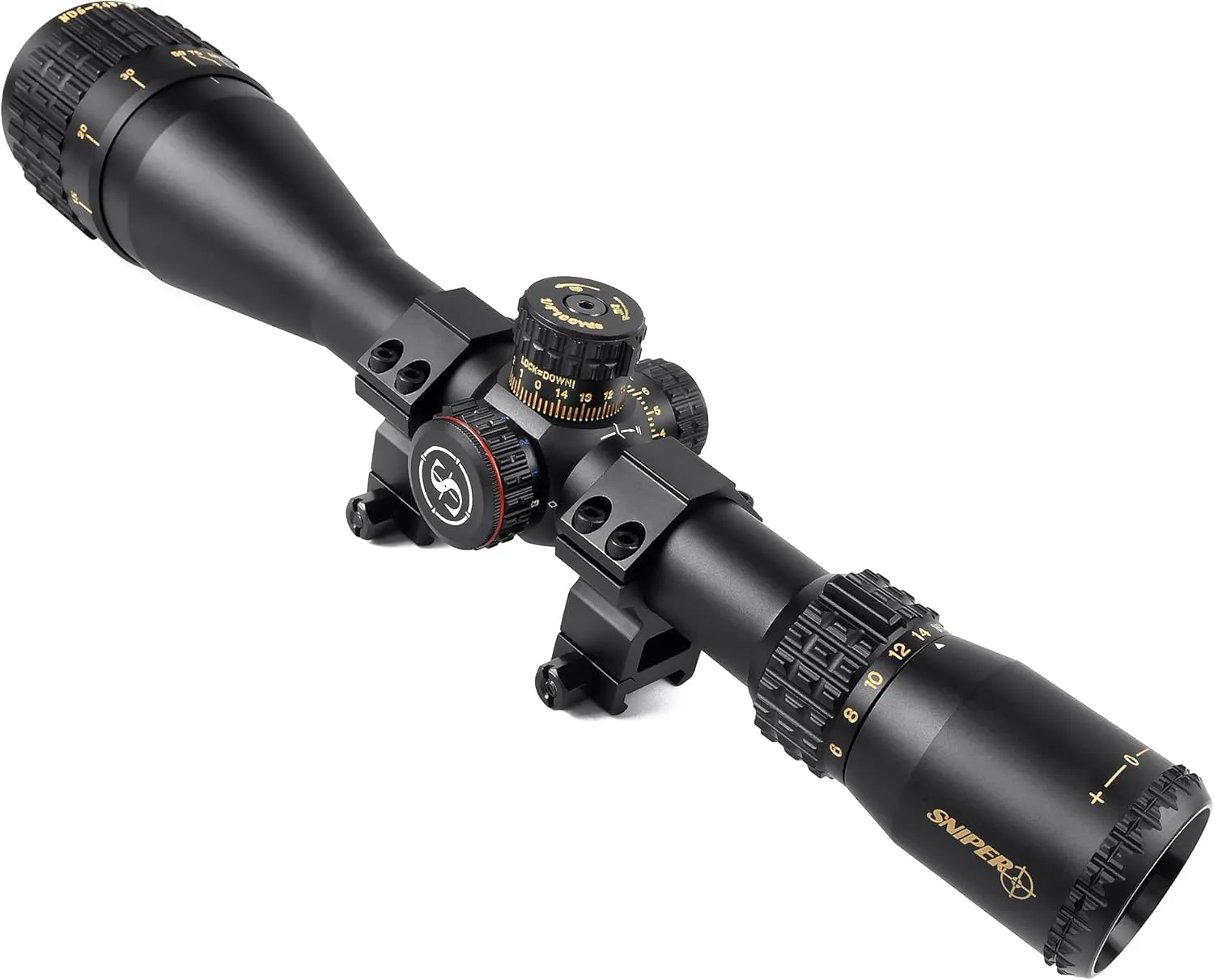 NT Series 4-16X50 / 6-24X50 AO Hunting Rifle Scope, Red/Green/Blue llluminate Glass Etched Reticle, Fully Multi-Coated Lens, Adjustable Objective SFP Riflescopes