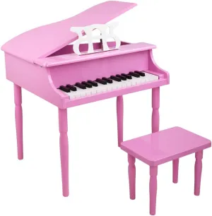 Ochine Kids Wooden 30 Key Piano Music Toy Mini Grand Classical Piano Children Baby Piano Musical Instrument Toy Gifts with Bench, Music Stand and Song Book (Ship from USA)