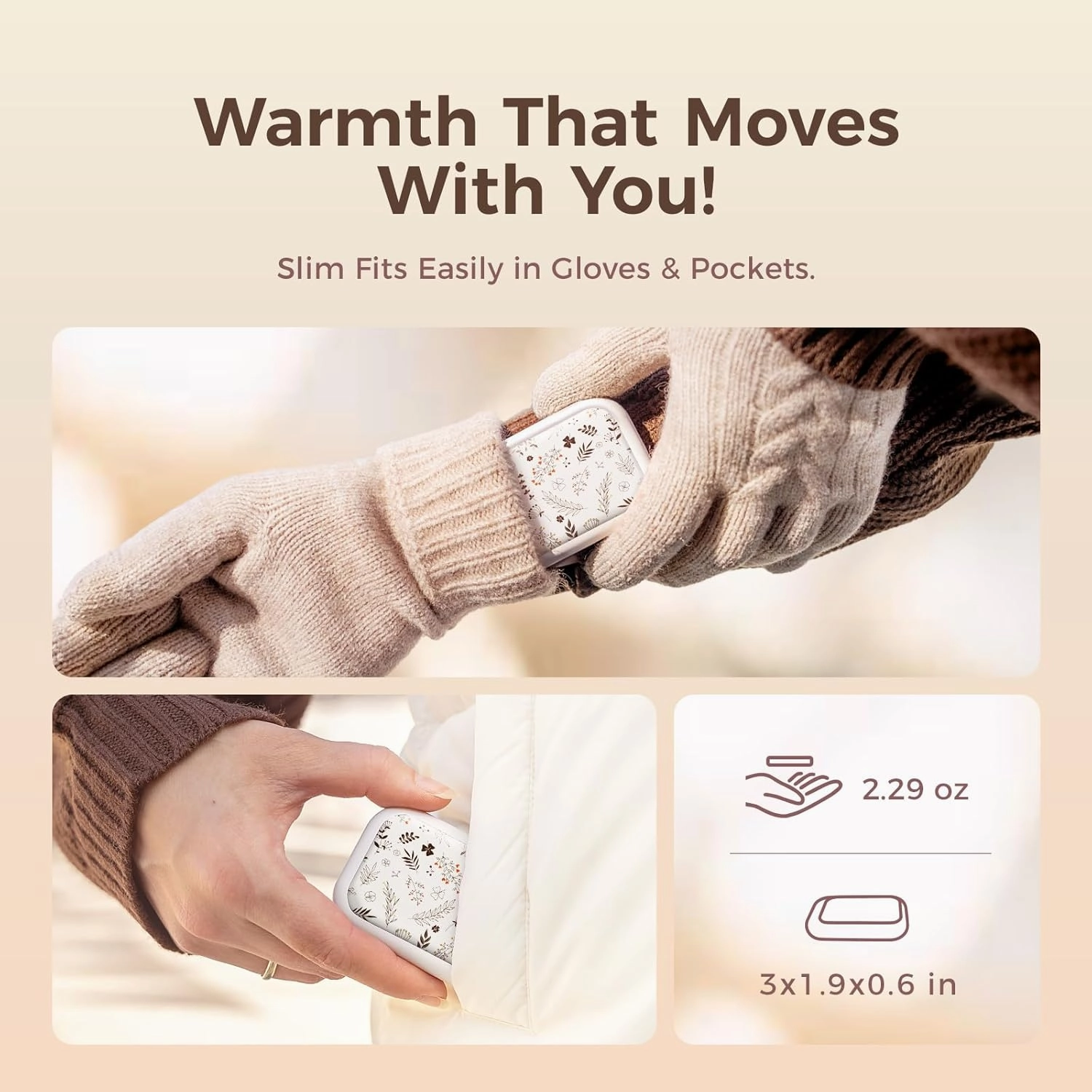 OCOOPA AI Magnetic Hand Warmers Rechargeable 2 Pack, 5000mAh Ultra-Thin Electric Glove Heater Handwarmer,UL Certified, Men Women Gifts for Christmas,Birthday,Winter Essentials,UT4 Young