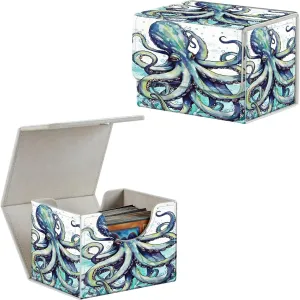Octopus Card Deck Box Organizer, 100  Sleeved Cards Deck Case For Trading Cards, Leather Magnetic Closure Commander Deck Box Holds Magnetic Card Storage Box Fits for MTG TCG CCG