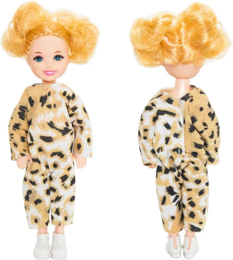 ONEST 10 Sets 5 Inch Mini Dolls with Doll Clothes Party Grown Outfits Doll Accessories for Kids