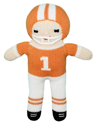 Orange and White Football Player Knit Doll (2 Sizes)