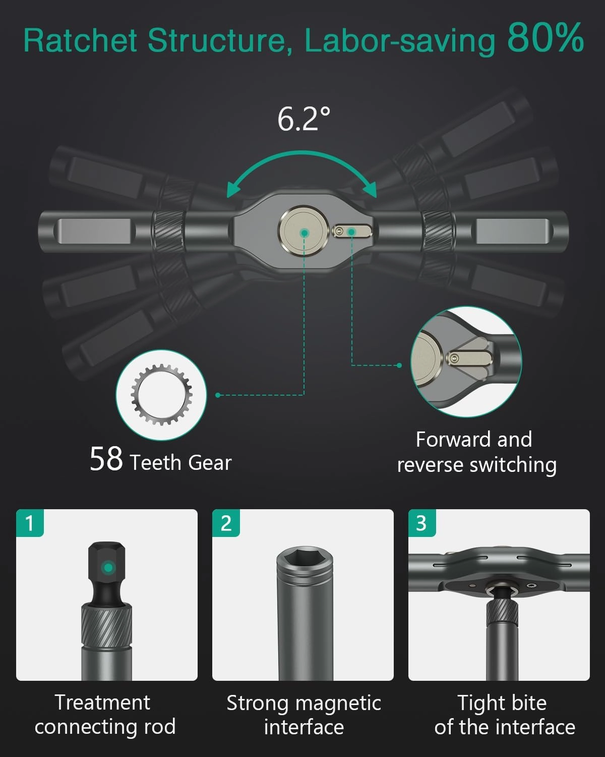 ORIA 42 in 1 Magnetic Screwdriver Set, Multi Bit Ratchet Screwdriver Set With T Handle, Portable Storage Case, DIY Repair Tool Kit for Electronic Repair, Furniture, Bicycle, Computer, Grey