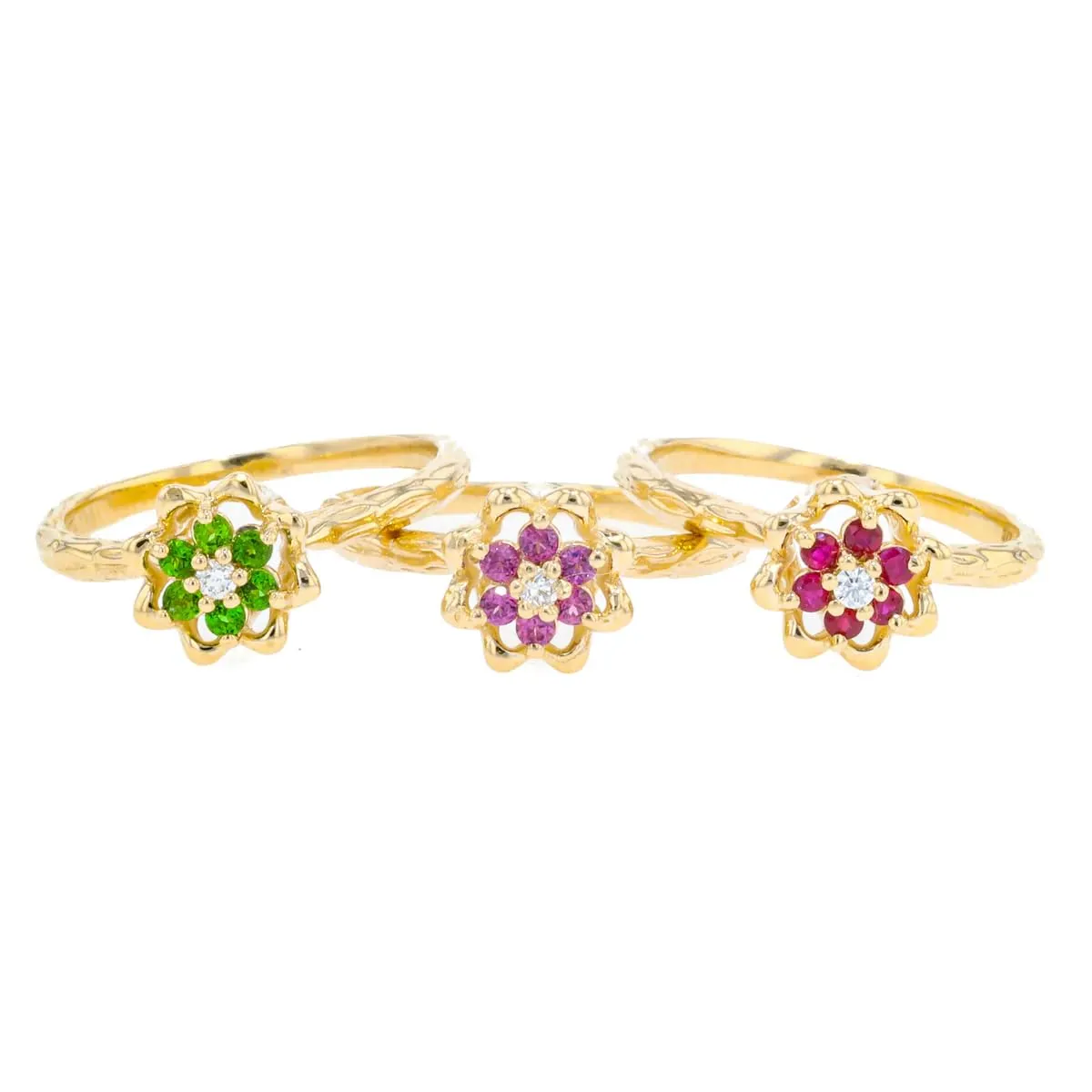 Original Gold Tulip Ring (pink-sapphire, 8)