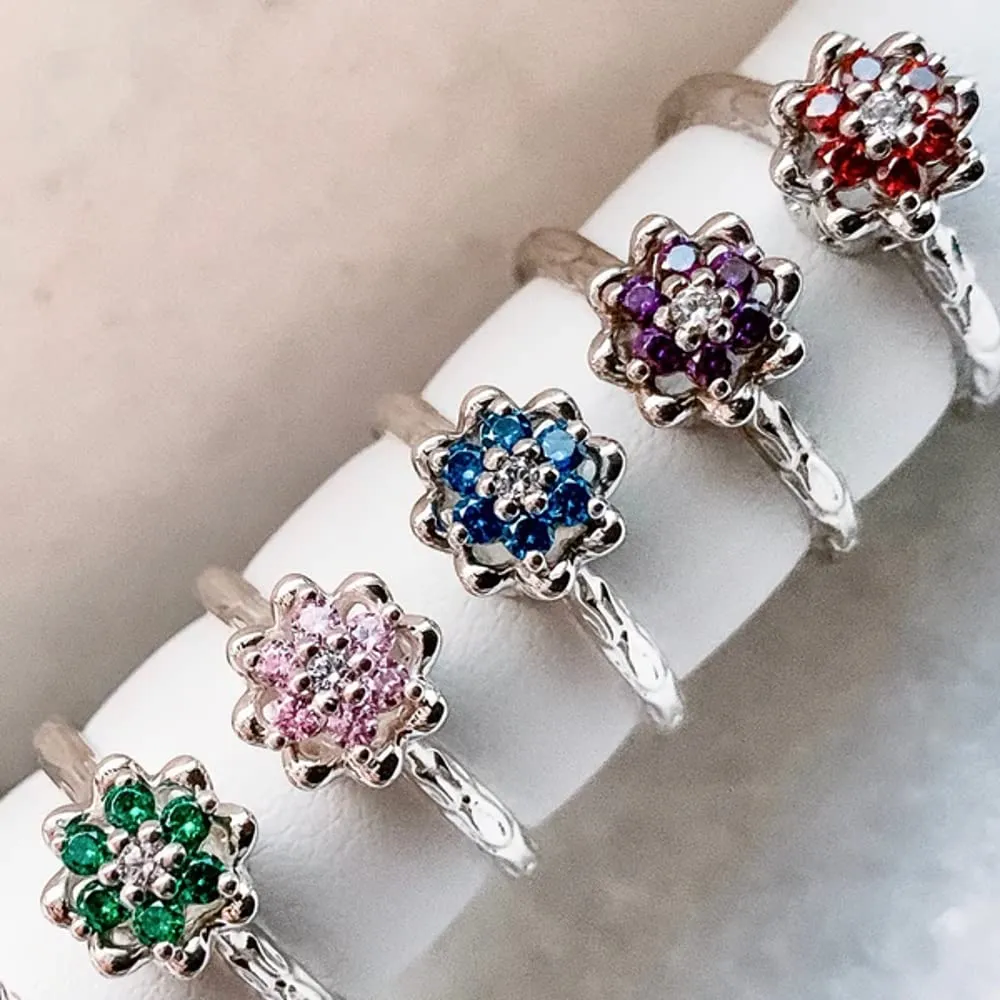 Original Gold Tulip Ring (pink-sapphire, 8)
