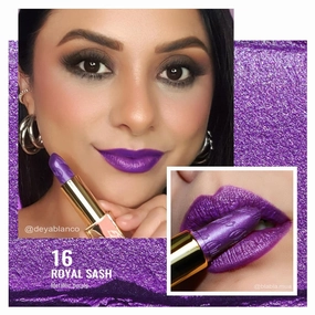 Oulac Blue-Purple Lipsticks Set Included Purple Metallic Lipstick, Blue Shimmer Lipstick and Purple Lip Liner