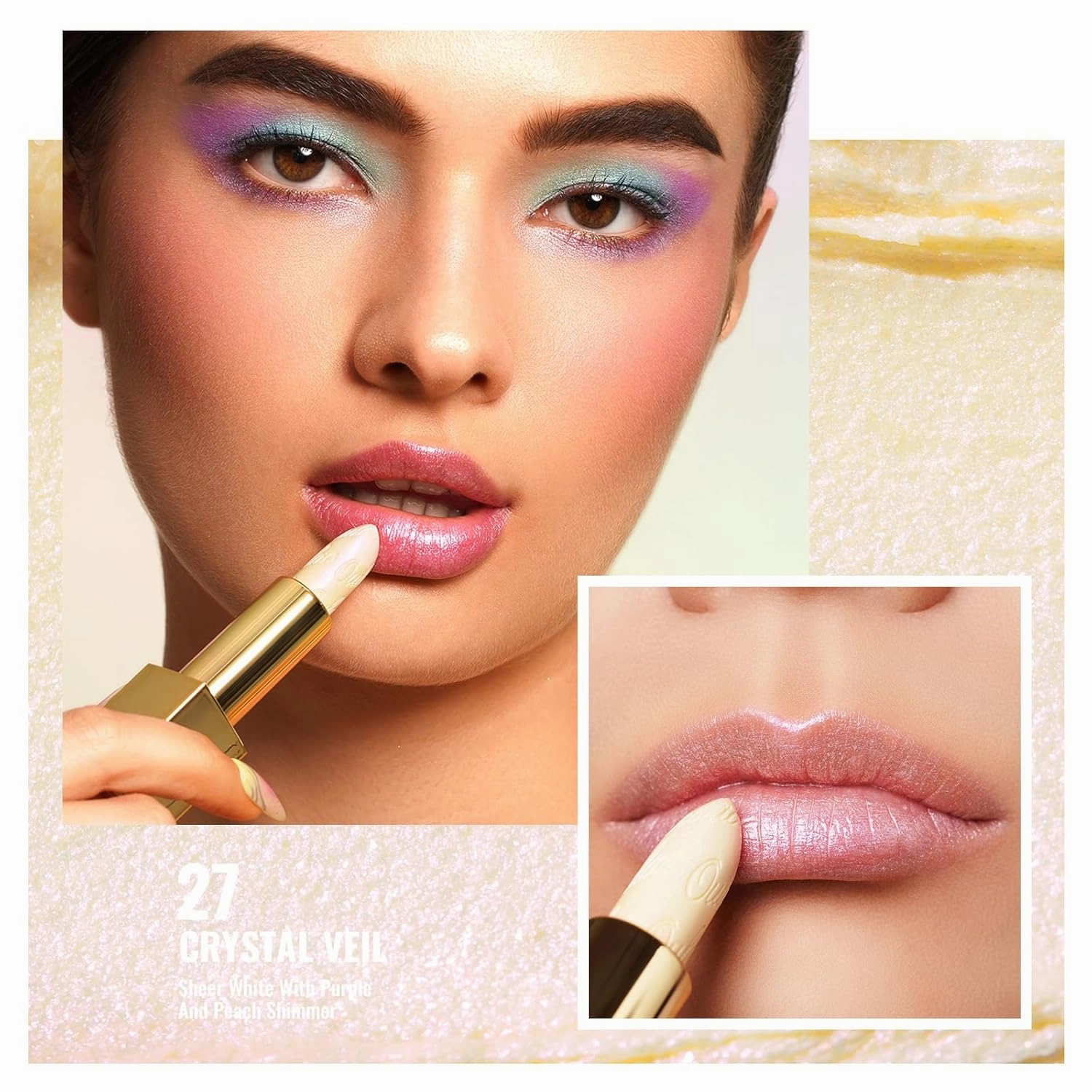 Oulac Metallic Light Pink & Sheer Lipstick Set - 2PCS Vegan Lightweight Hydrating Formula with High Impact Lip Color for Full Coverage Lip Makeup, Christmas Gifts for Women, 13 27