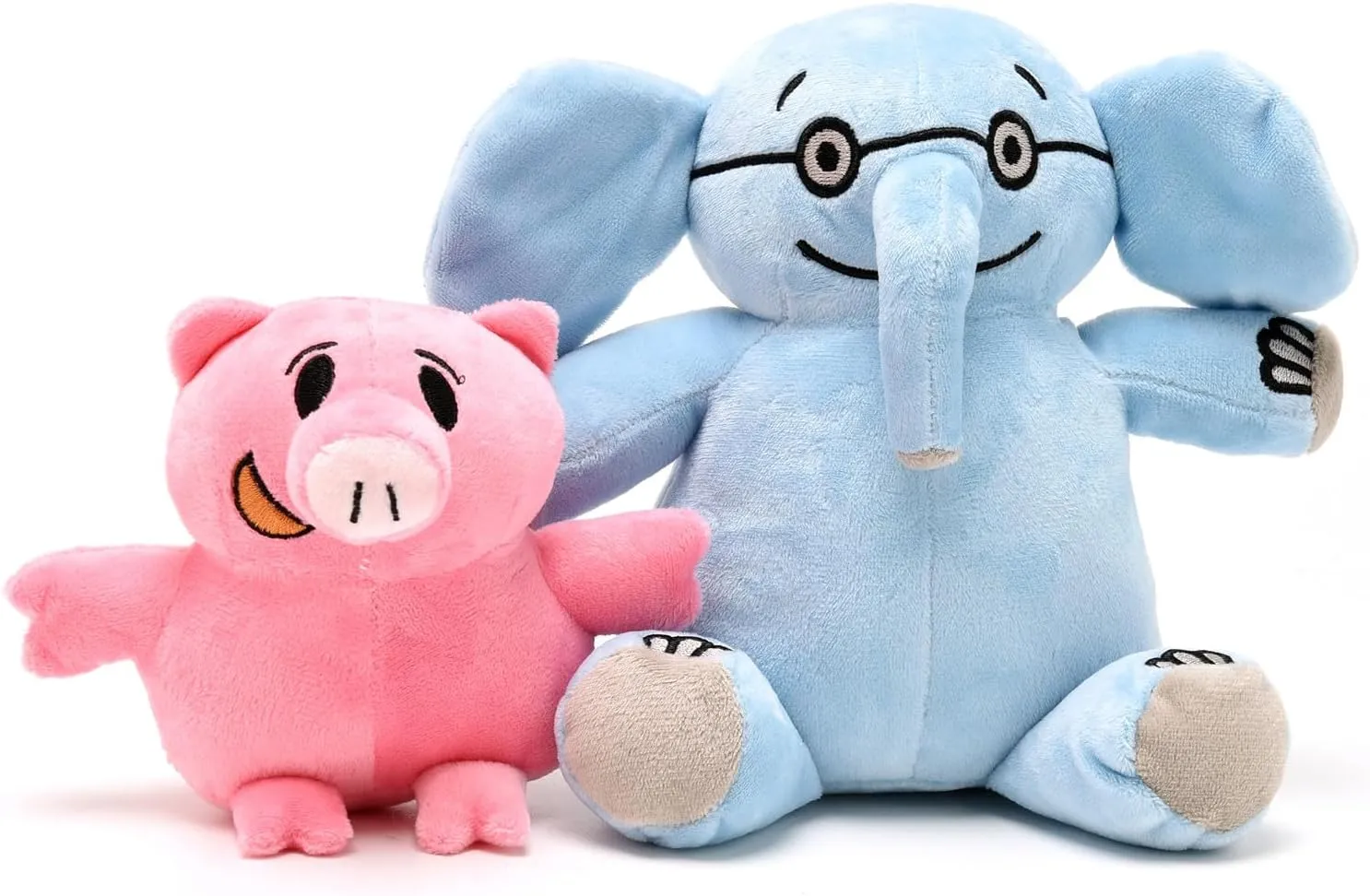 Pair of Elephant & Piggie Plush Toys Soft Stuffed Animal Mo Willems Elephant and Pig Kids Toys Boy Girl Home Decor Adorable Ultra-Soft Classics Comfort 7” & 5” Sitting