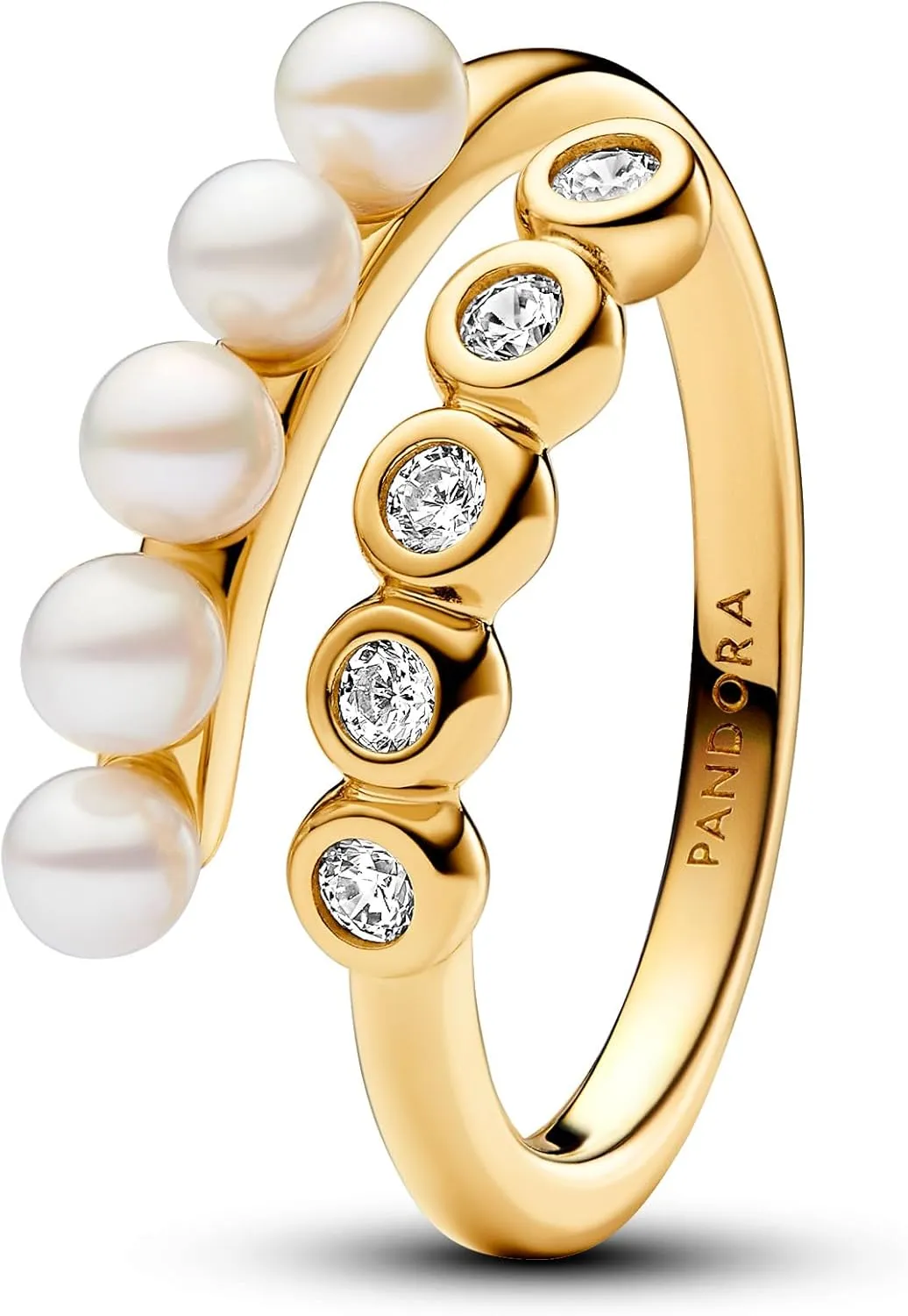 Pandora Treated Freshwater Cultured Pearls & Stones Open Ring 163146C01-54