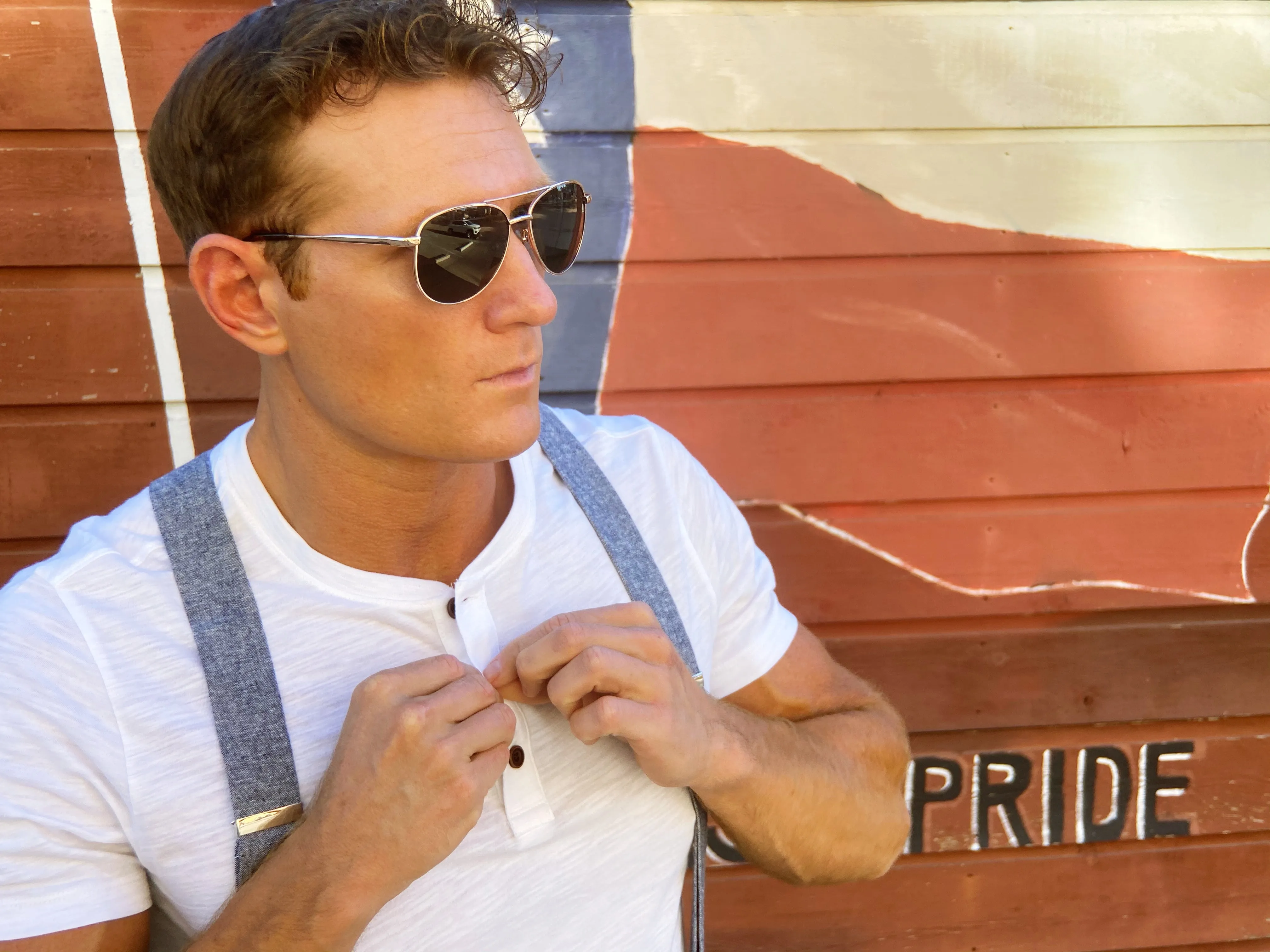 Pastel Blue Magnetic Clasp Suspenders – Heritage American Wedding Menswear | Best Alternative to Clip-Ons