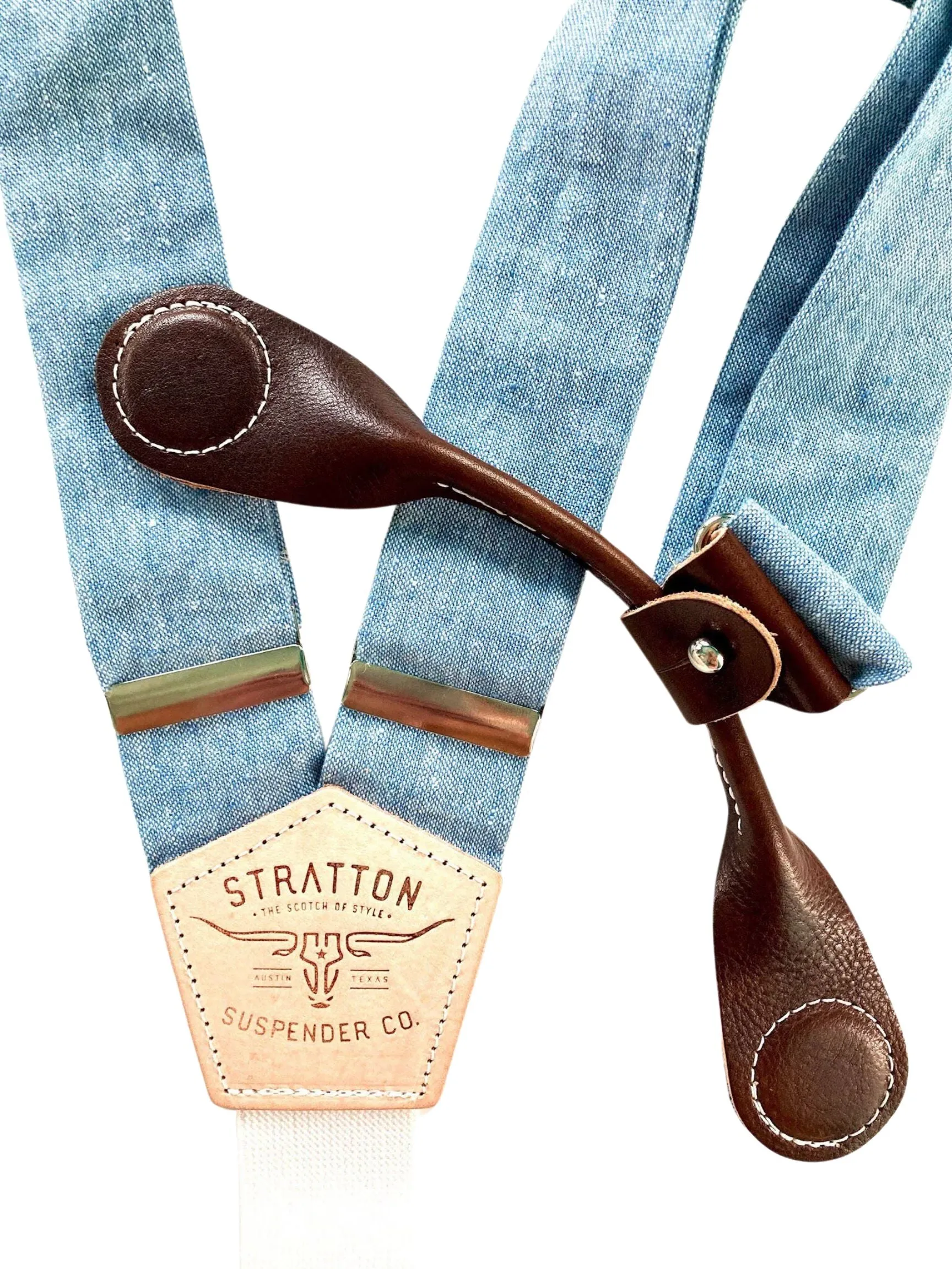 Pastel Blue Magnetic Clasp Suspenders – Heritage American Wedding Menswear | Best Alternative to Clip-Ons