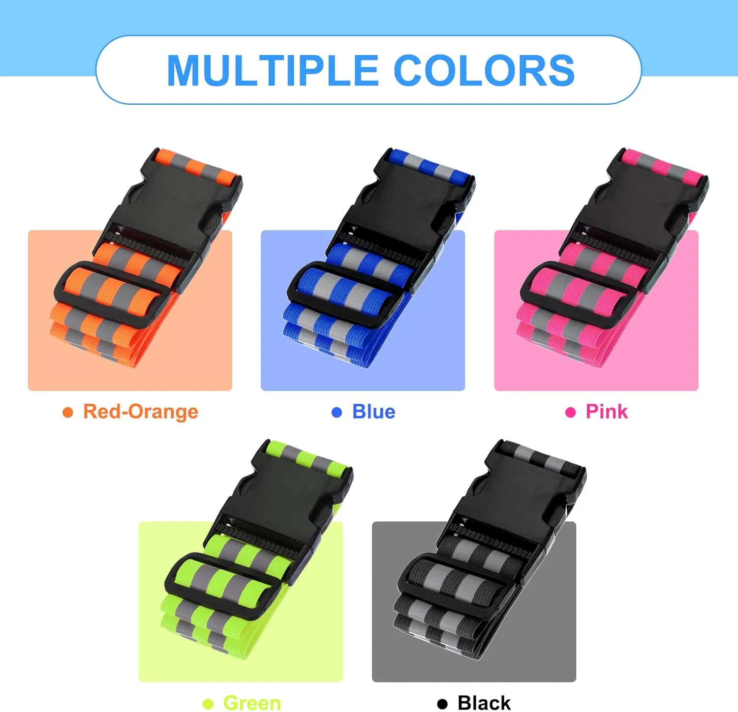 PATIKIL Adjustable Reflective Running Belt, Glow Pt Belt Sash for Cycling