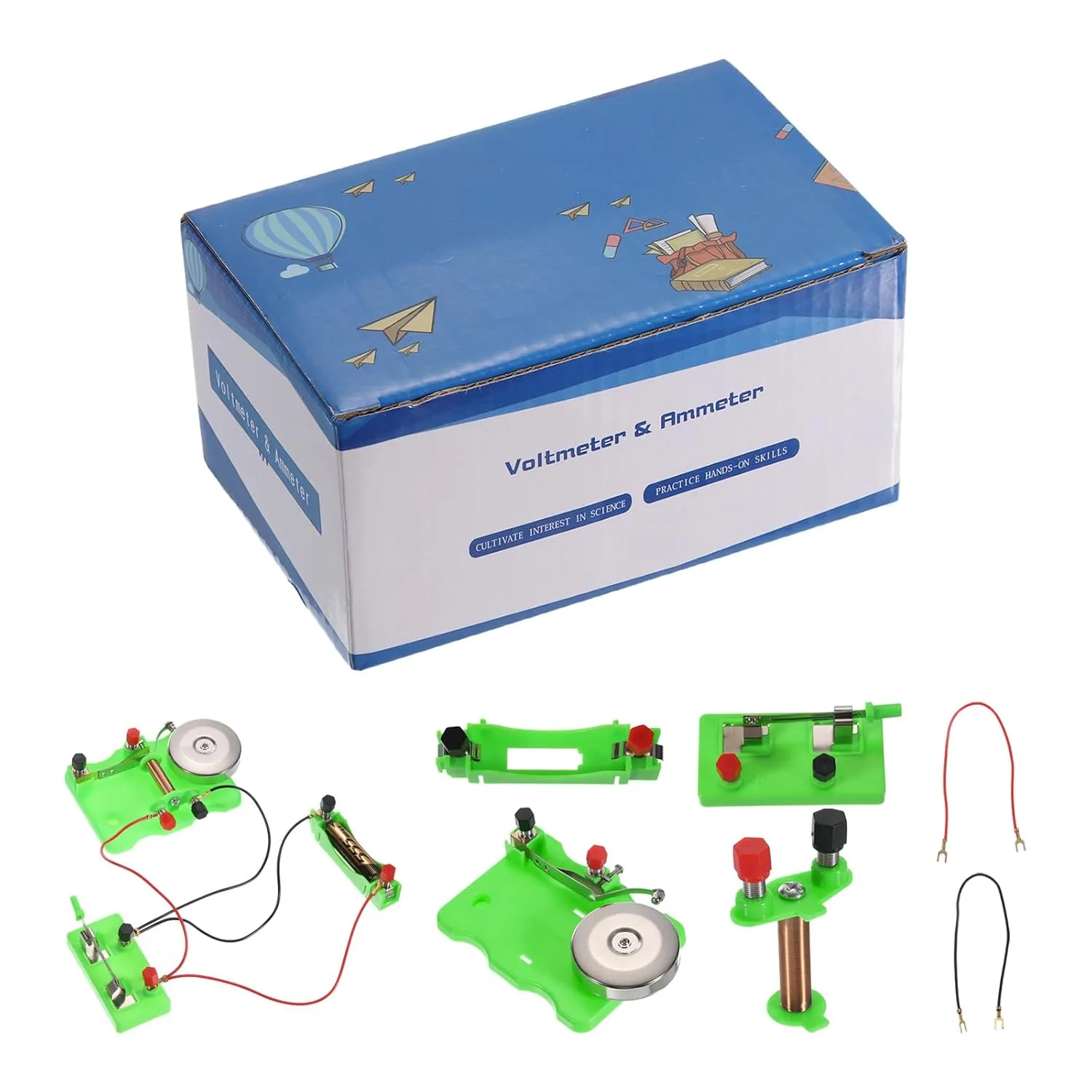 PATIKIL Physical Experiment Set, 2Set Electric Bell Magnetism Experiment Kits Switch Battery Box Electromagnet Labs Induction Circuit for Educational Teaching