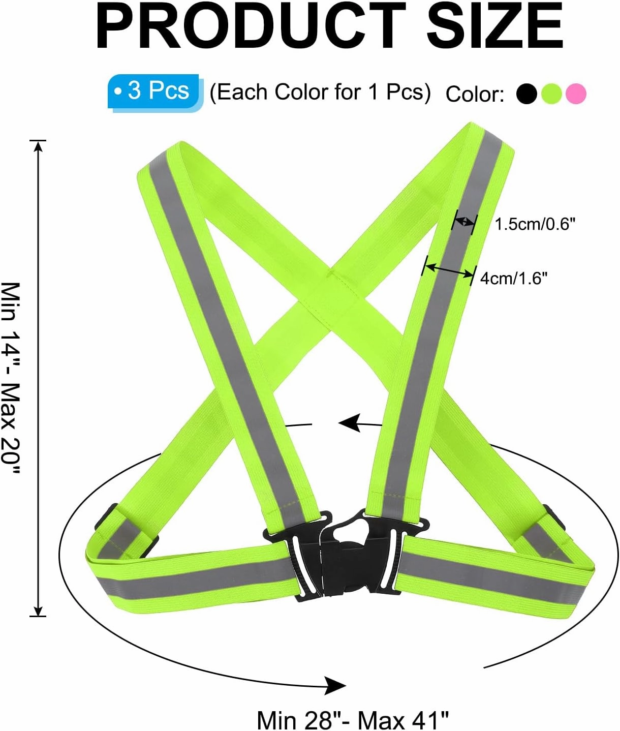 PATIKIL Adjustable Reflective Running Belt