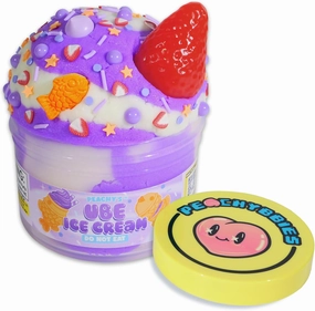 Peachybbies Ube Ice Cream Cloud Slime - Made in USA Premium, 100% Authentic, 7 oz, Scented for Kids, ASMR, Slime Charms, Fidget Toys