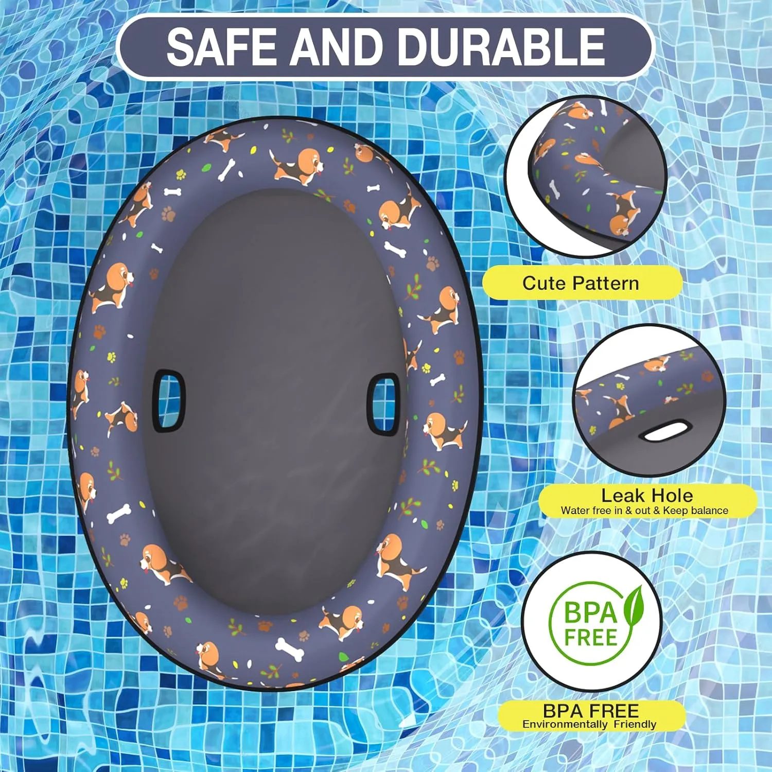 Pet Soft Dog Float Raft - Inflatable Dog Swimming Float for Summer (Small, Dog)