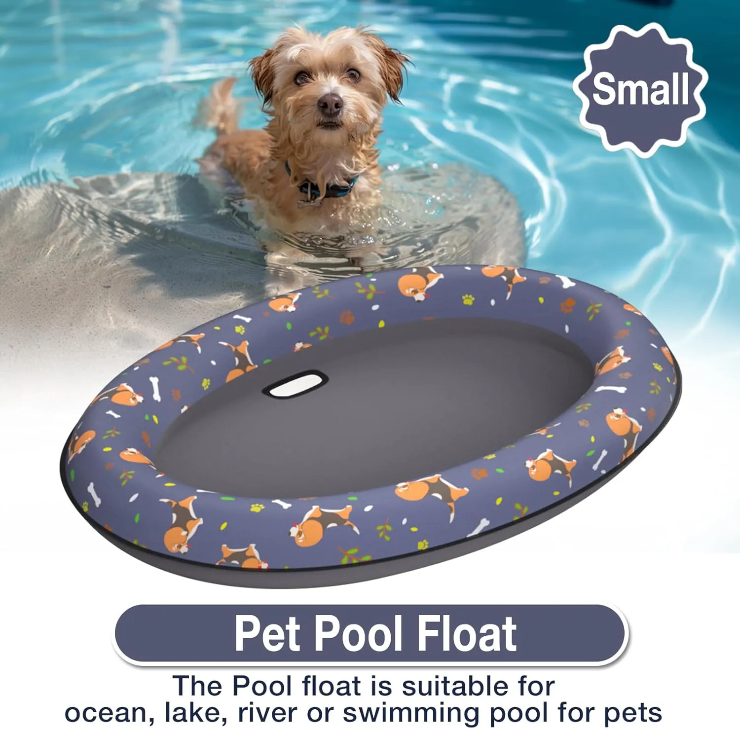 Pet Soft Dog Float Raft - Inflatable Dog Swimming Float for Summer (Small, Dog)