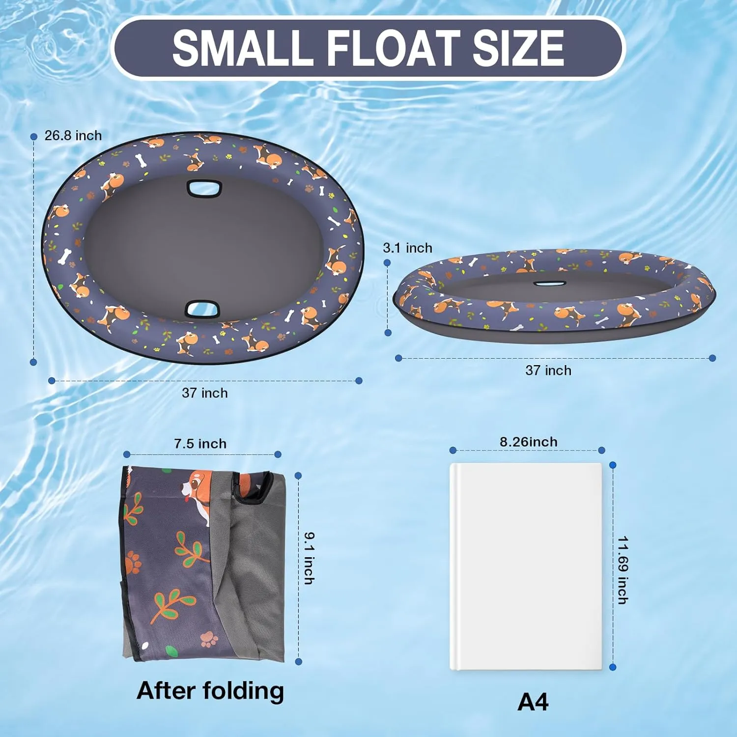 Pet Soft Dog Float Raft - Inflatable Dog Swimming Float for Summer (Small, Dog)