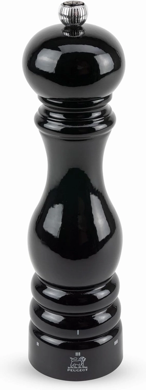 Peugeot - Paris u'Select Manual Pepper Mill - Adjustable Grinder - Beechwood, Gloss Black