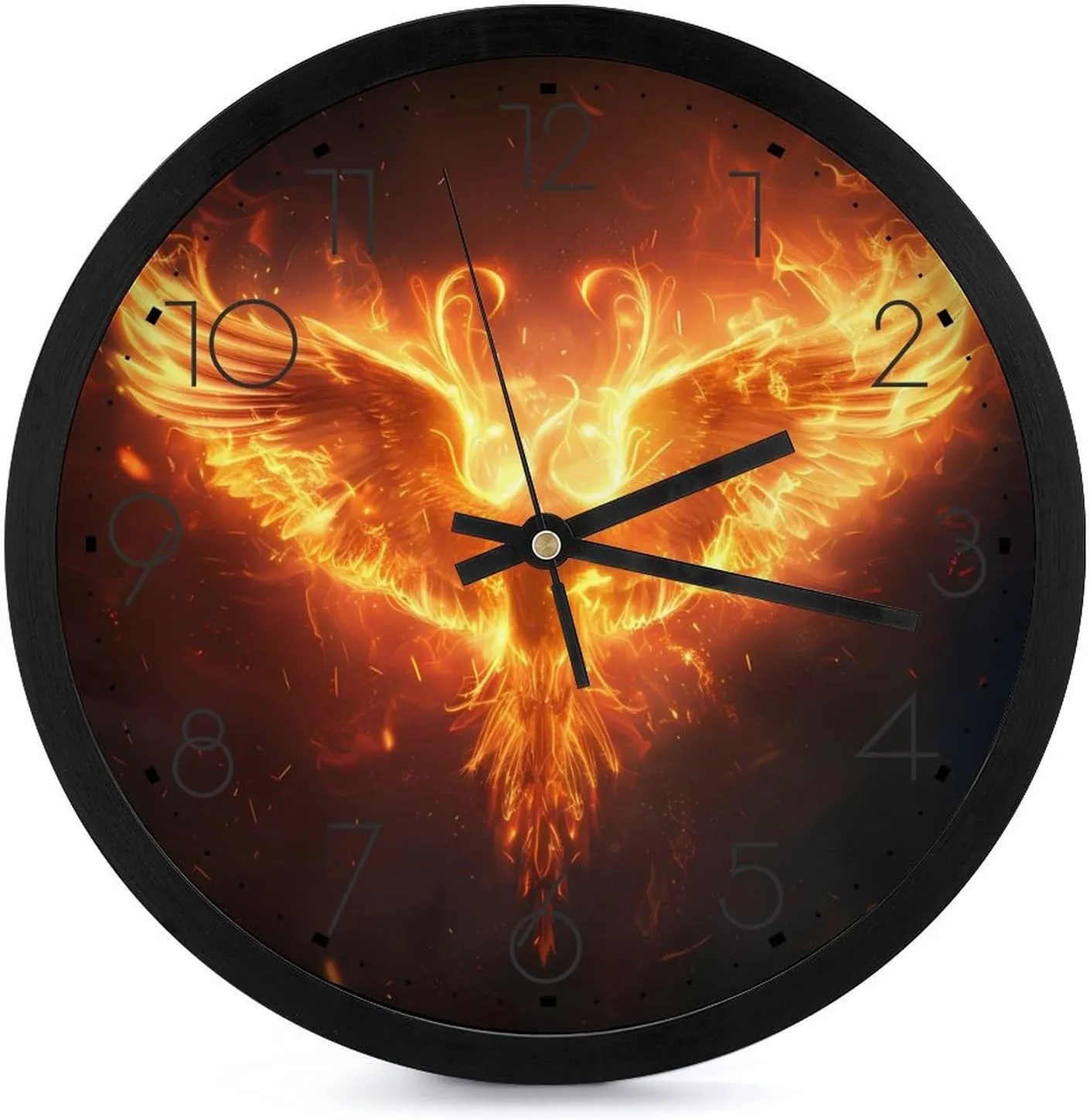 Phoenix Wall Clock 10 Inch Silent Non-ticking Battery Operated Decorative Clock for Kitchen Bedroom