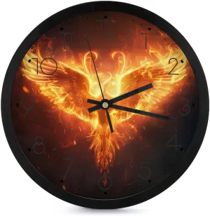 Phoenix Wall Clock 10 Inch Silent Non-ticking Battery Operated Decorative Clock for Kitchen Bedroom