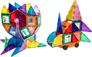 PicassoTiles Magnet Building Tiles Magnet Building Tiles Ferris Wheel, Alphabet, Number, Car, Building Blocks Construction Toy Block Stack, Magnet Building Tiles stem Toy