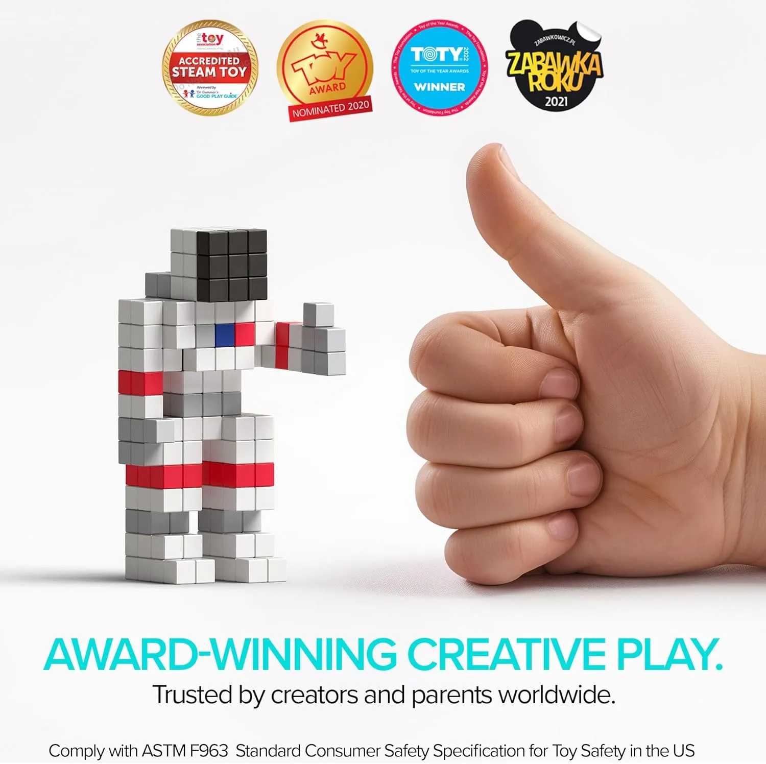 PIXIO PIXOPLASMA - Tiny Magnetic Blocks Building Toy in The Pixel Art Style with Free App - 5/16" Plastic Cubes with 6 Magnets Inside - Open Ended Toy - Creativity Toy for Ages 6  - 60pcs