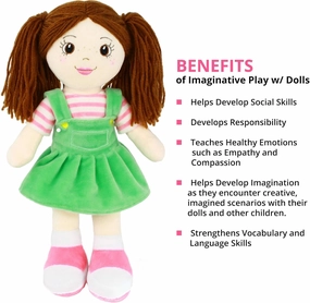 Playtime by Eimmie 14" Soft Baby Doll for Girls (Allie) - Plush Rag Doll for Toddlers & Infants, Washable Stuffed Toy with Sensory Fabric Body - Great for Baby Showers, Birthdays & Special Occasions