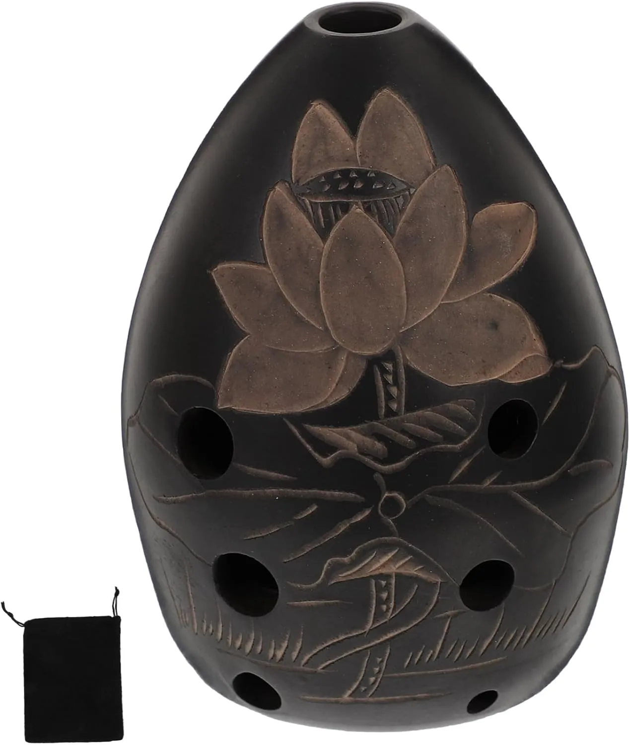 Portable 8 Hole Ocarina Made of Pottery Low Temperature Calcined Beautiful and Ethereal Sound Great for Ages Includes Bag Random