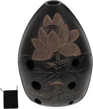 Portable 8 Hole Ocarina Made of Pottery Low Temperature Calcined Beautiful and Ethereal Sound Great for Ages Includes Bag Random