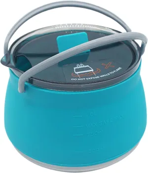 Portable Foldable Camping Cooking Pots, Backpacking Silicone Stove with Lid, Lightweight Camping Cookware for Indoor Home Kitchen Outdoor Travel Outdoor Hiking Camping (Blue)