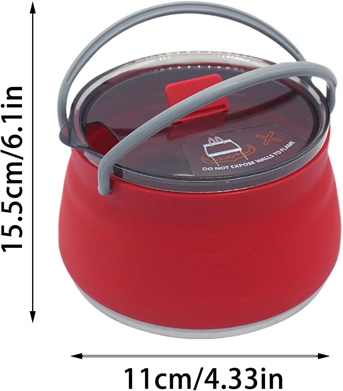 Portable Foldable Camping Cooking Pots, Backpacking Silicone Stove with Lid, Lightweight Camping Cookware for Indoor Home Kitchen Outdoor Travel Outdoor Hiking Camping (Blue)