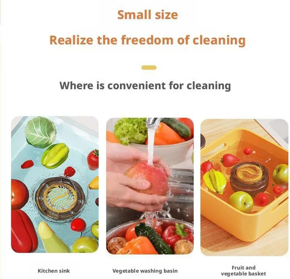 Portable Fruit and Vegetable Washing Machine, Efficient Fruit Cleaner Device with Bubble Jet Technology, Fruit Cleaner Device with Wireless Charging for Home Kitchen (White)