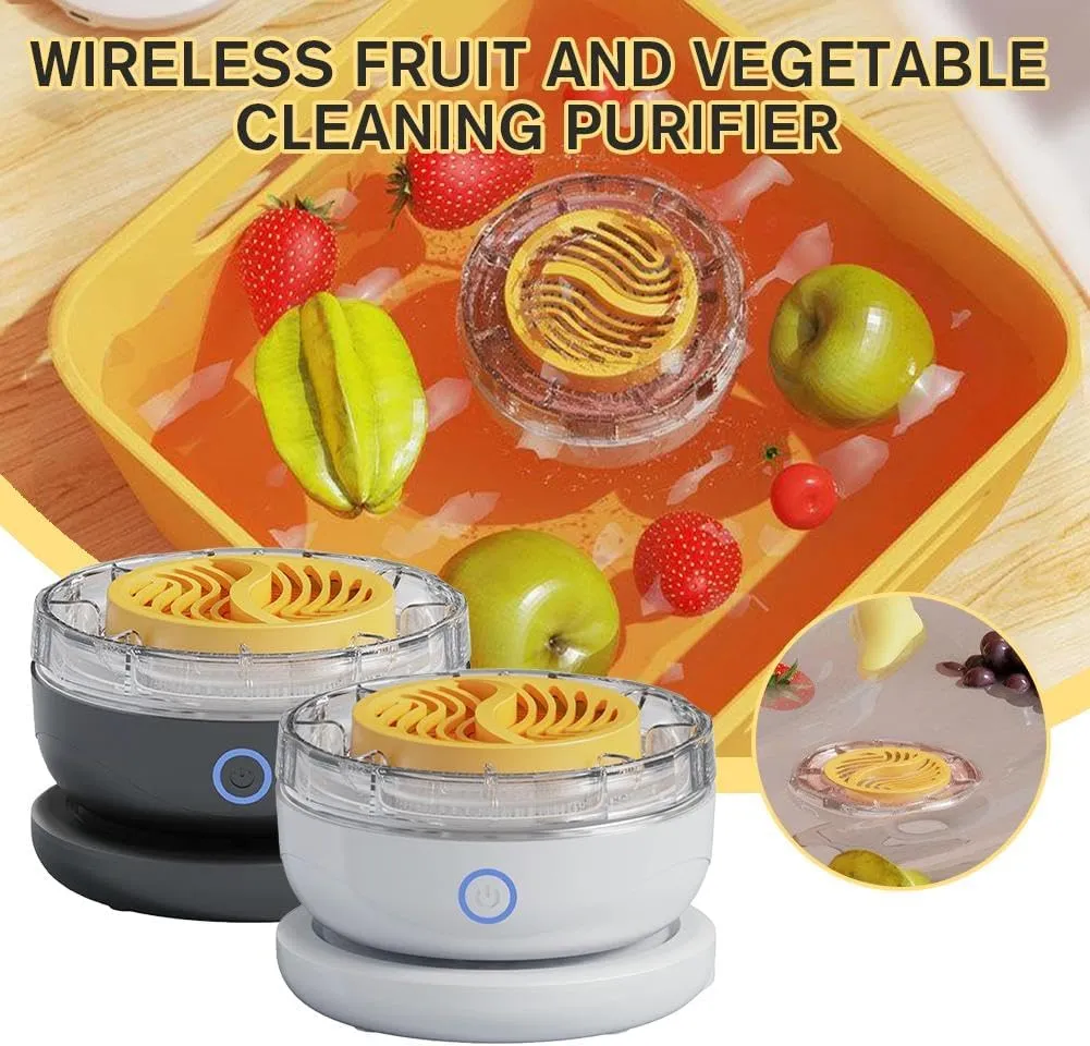 Portable Fruit and Vegetable Washing Machine, Efficient Fruit Cleaner Device with Bubble Jet Technology, Fruit Cleaner Device with Wireless Charging for Home Kitchen (White)