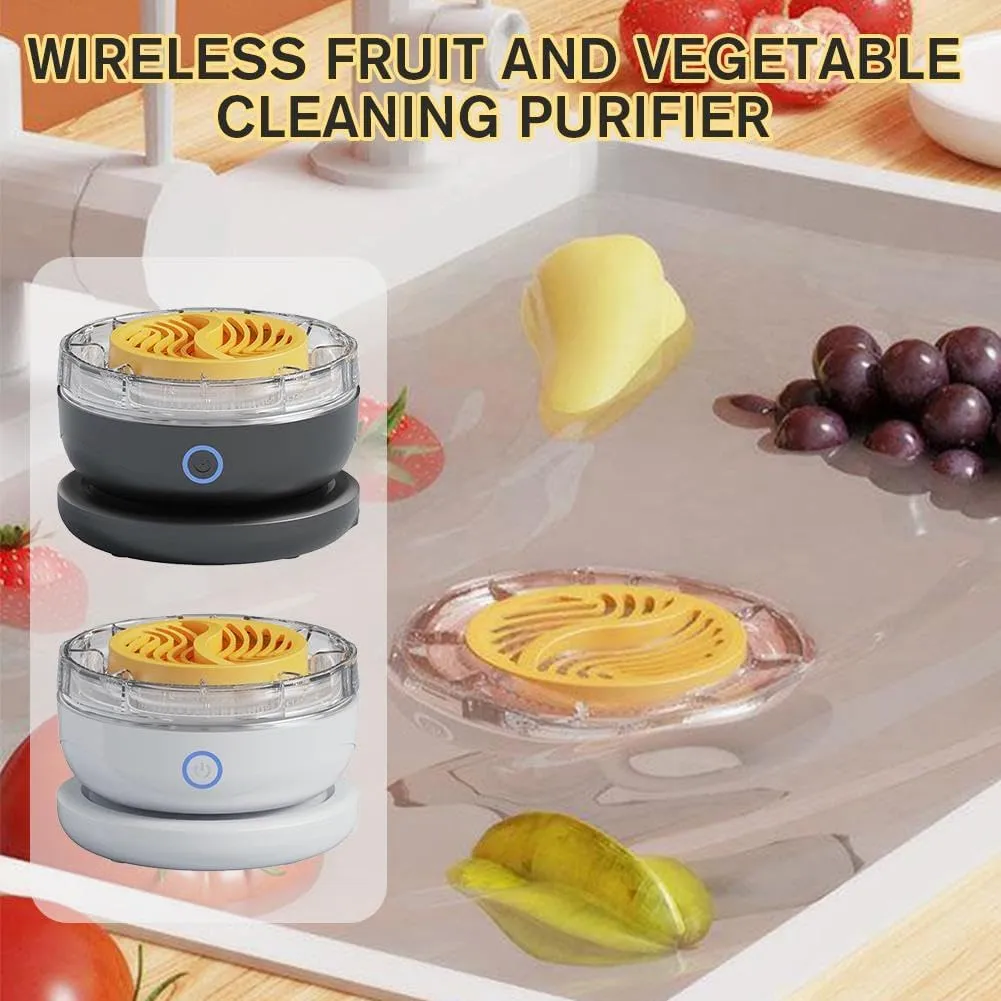 Portable Fruit and Vegetable Washing Machine, Efficient Fruit Cleaner Device with Bubble Jet Technology, Fruit Cleaner Device with Wireless Charging for Home Kitchen (White)