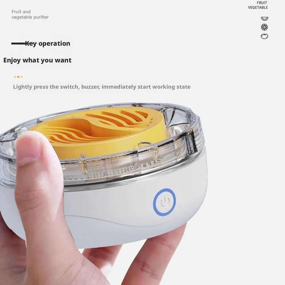 Portable Fruit and Vegetable Washing Machine, Efficient Fruit Cleaner Device with Bubble Jet Technology, Fruit Cleaner Device with Wireless Charging for Home Kitchen (White)