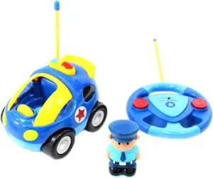 PowerTRC Cartoon Remote Control Cars and Planes Radio Remote Control with Music and Sound | Red, Blue and Yellow Toy for Baby Kids Removable Driver Pilot